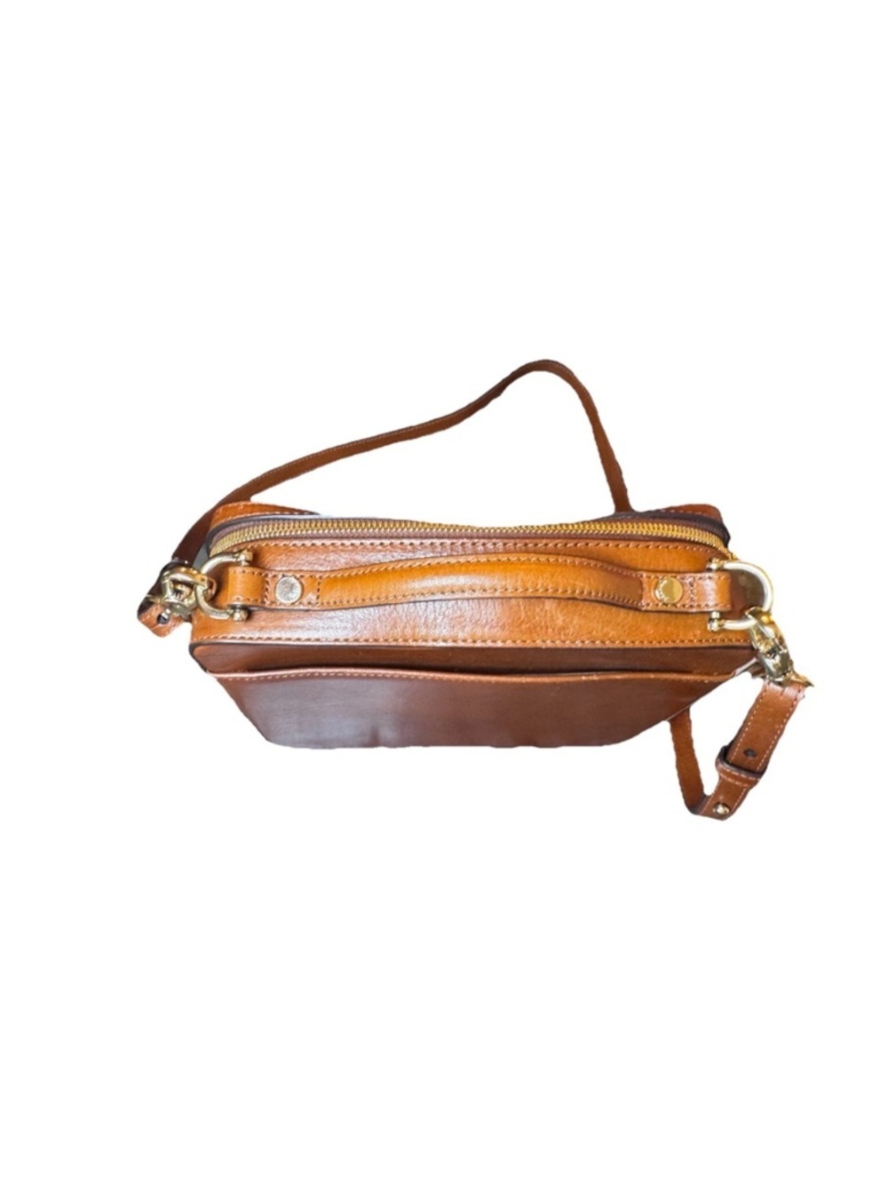 Brahmin Evie Purse Whiskey Topsail Box Crossbody Brown Classy Preppy Old Money - Picture 7 of 15